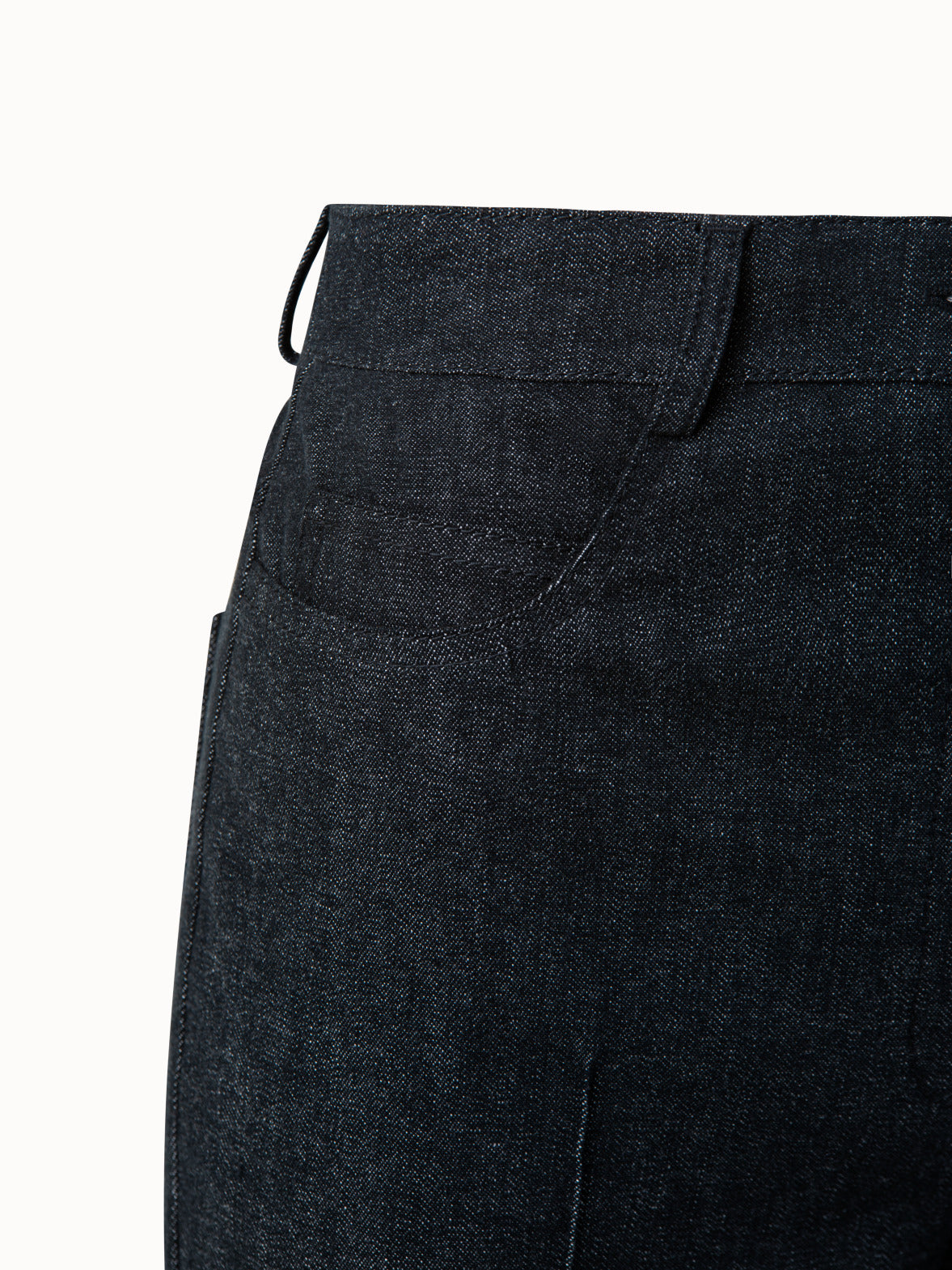 Stretch Denim Bootcut Pants - black