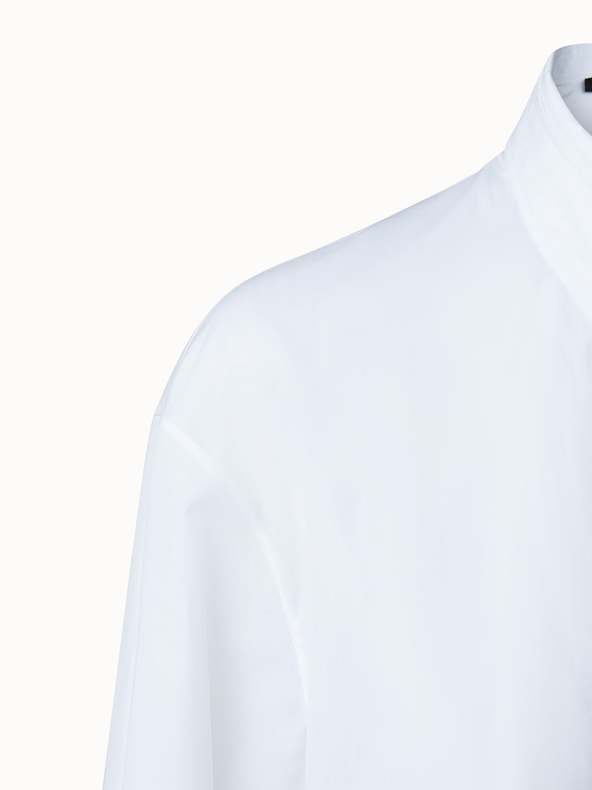 Cotton Poplin Trapezoid Pocket Shirt Jacket - ecru - white