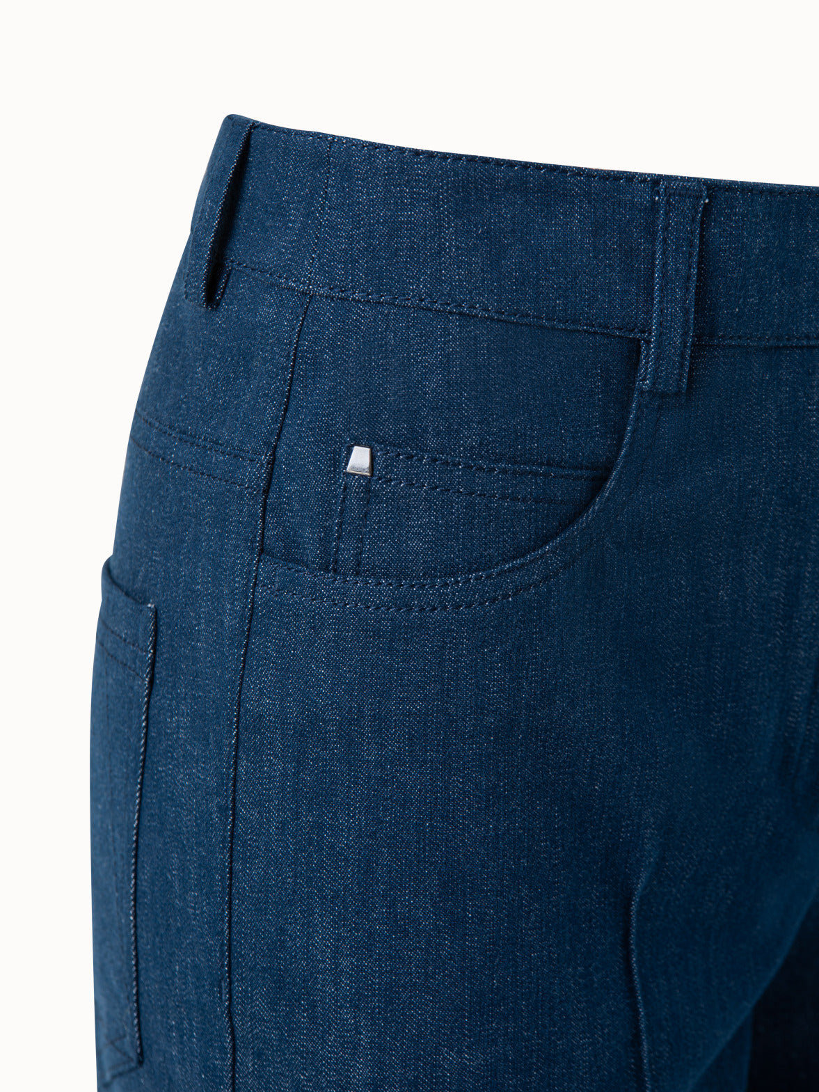Stretch Denim Bootcut Hose - Blau