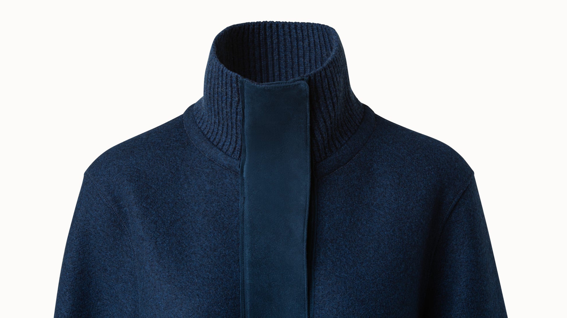 Cashmere Jersery Suede Pocket Jacket - blue
