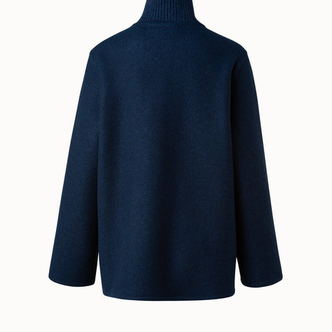 Jacke aus Kaschmir-Jersey mit Wildleder Details