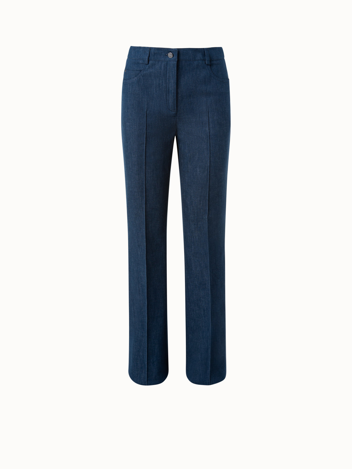 Stretch Denim Bootcut Hose - Blau
