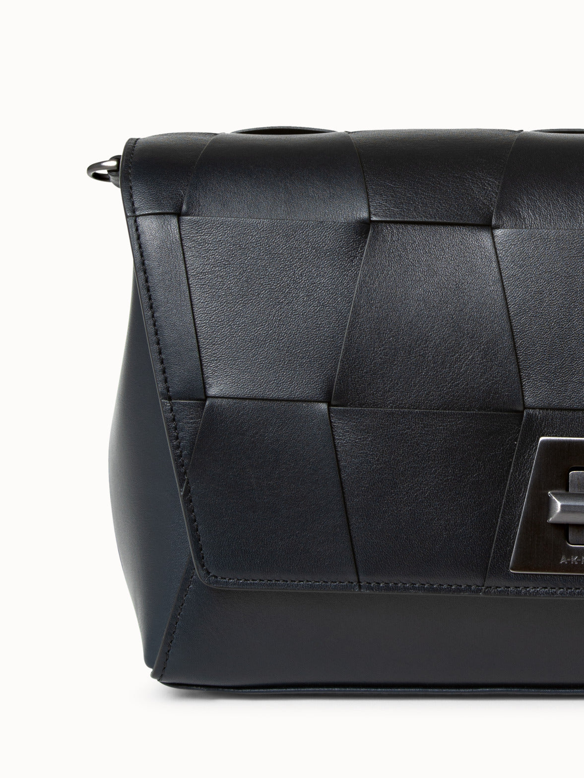 Anouk Day Bag in Braided Trapezoids - navy