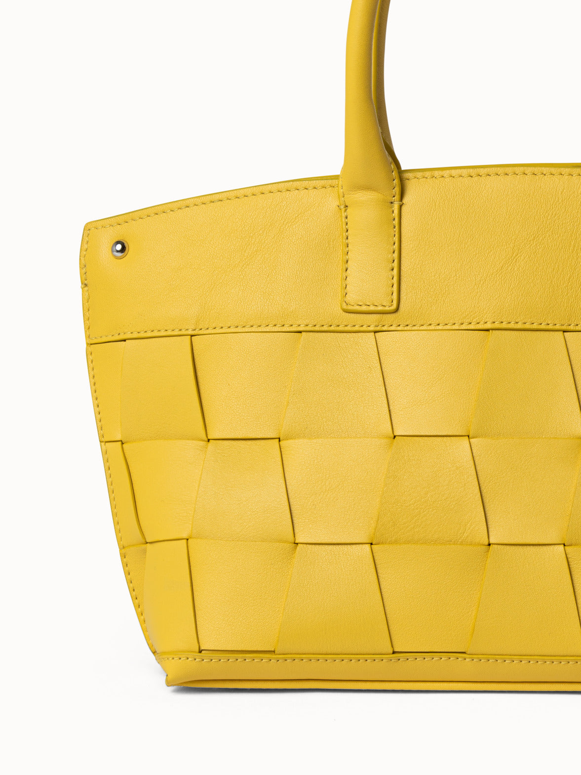 Little Messenger Bag in Braided Trapezoids - yellow