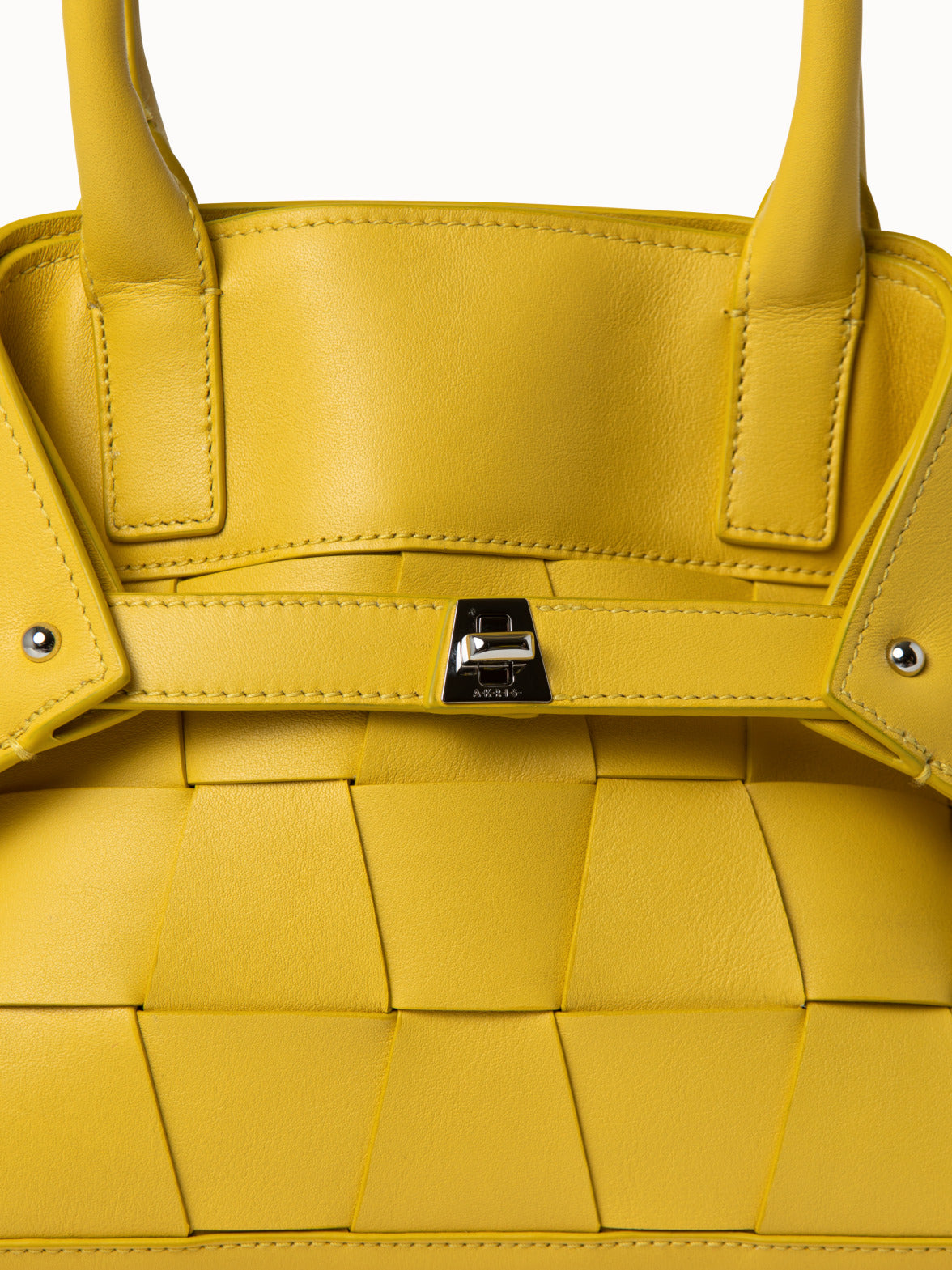 Little Messenger Bag in Braided Trapezoids - yellow