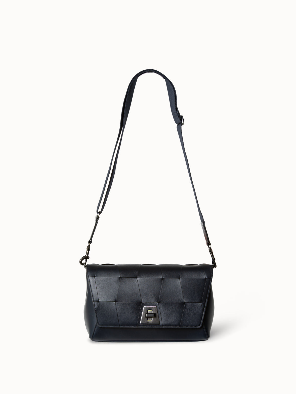 Anouk Day Bag in Braided Trapezoids - navy