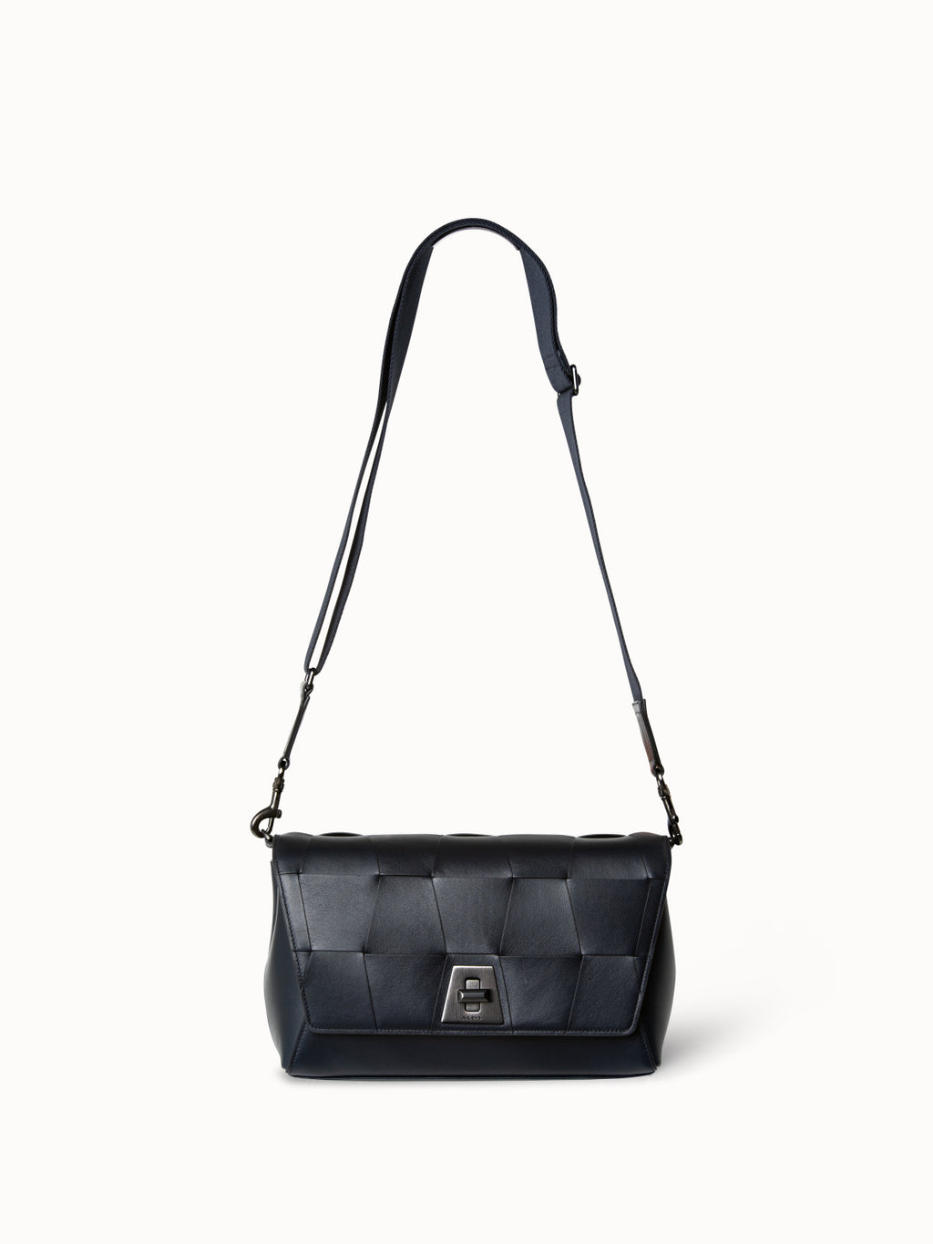 Anouk Day Bag in Braided Trapezoids - Dunkelblau