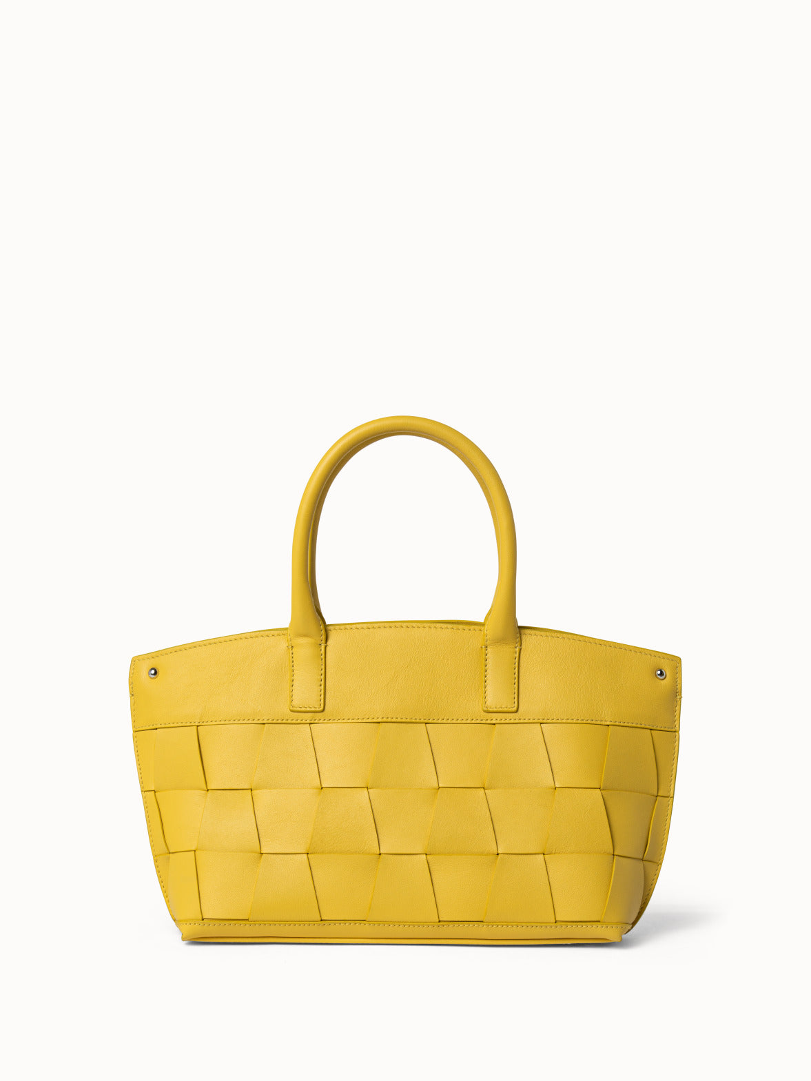 Little Messenger Bag in Braided Trapezoids - yellow