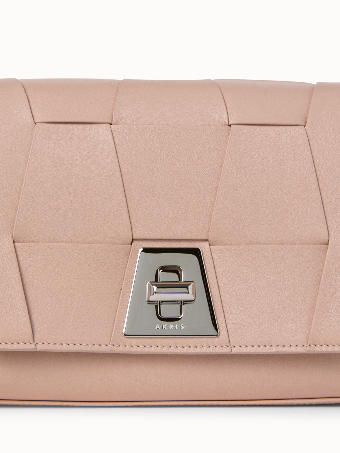 Small Anouk Day Bag in Braided Leather Trapezoids - pink