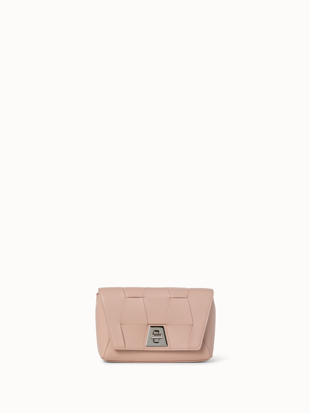 Small Anouk Day Bag in Braided Leather Trapezoids - pink