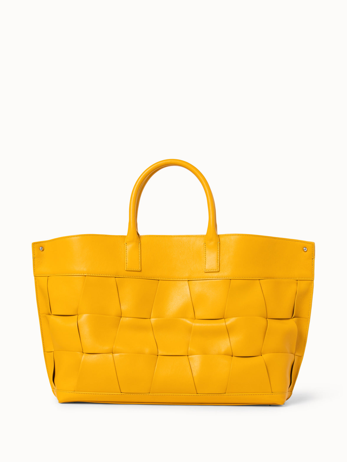 Medium Ai Messenger Bag in Braided Trapezoid Leather - yellow - orange