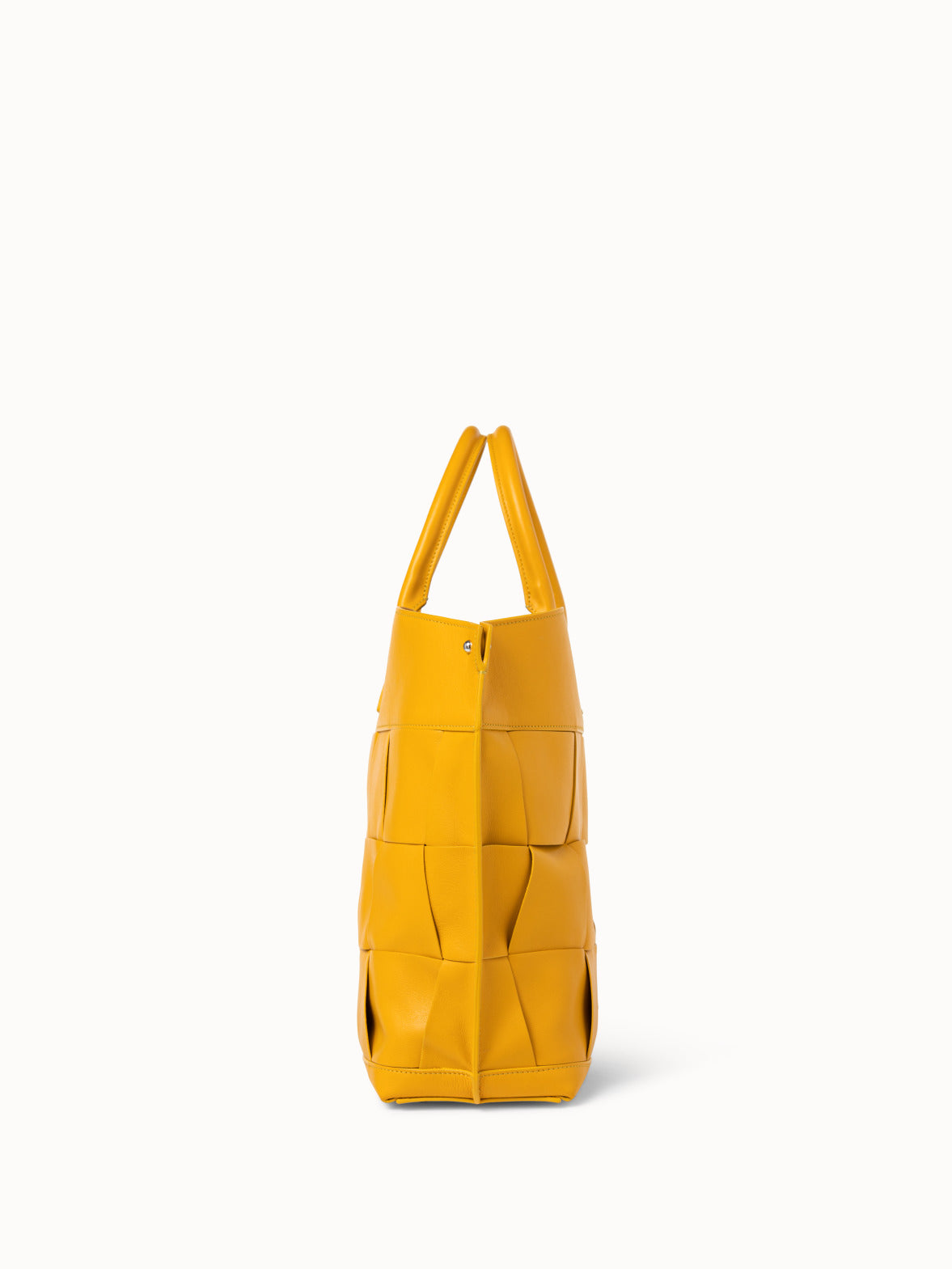 Medium Ai Messenger Bag in Braided Trapezoid Leather - yellow - orange