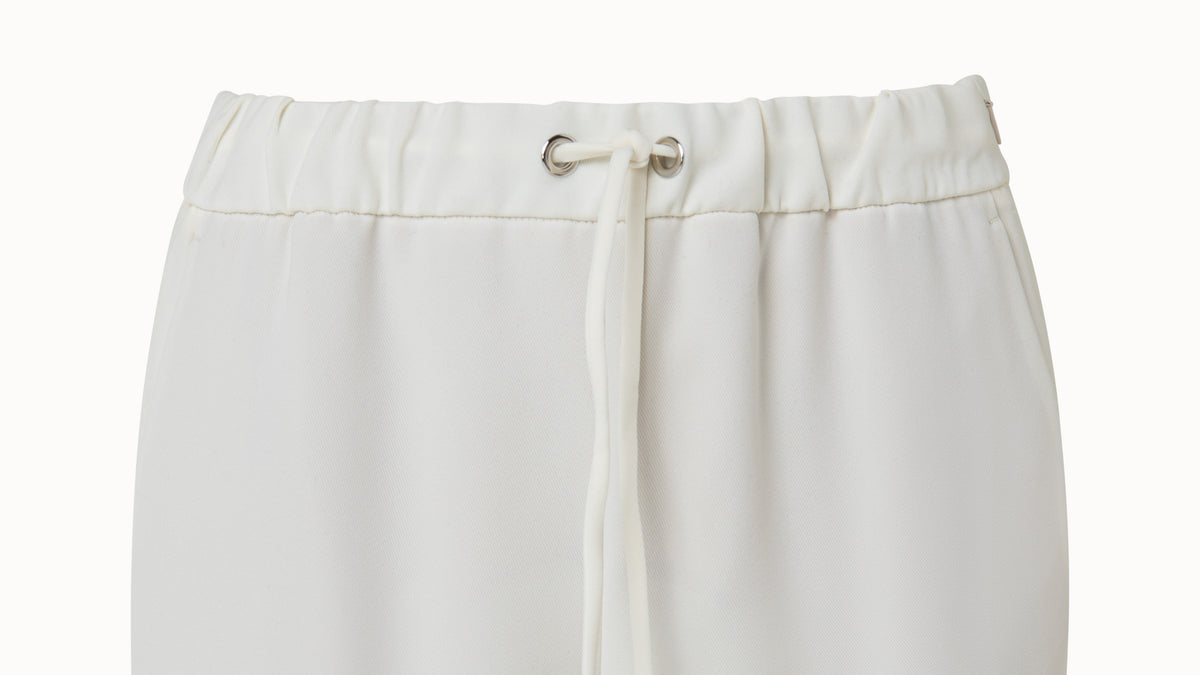 Mike Tapered Hose aus Crêpe - Weiss - Ecru