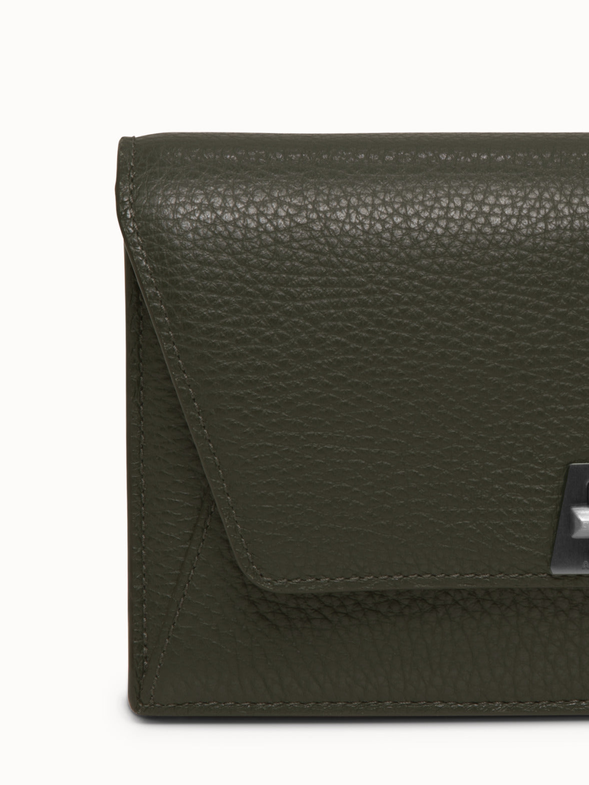 Leather Crossbody Envelope Clutch - green