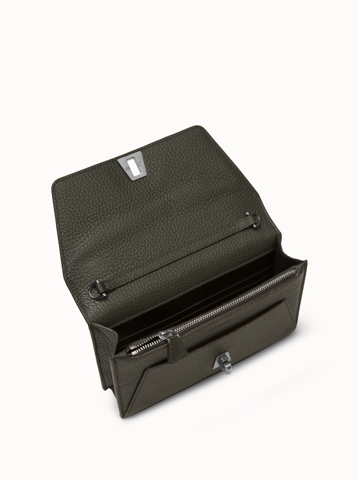 Leather Crossbody Envelope Clutch - green