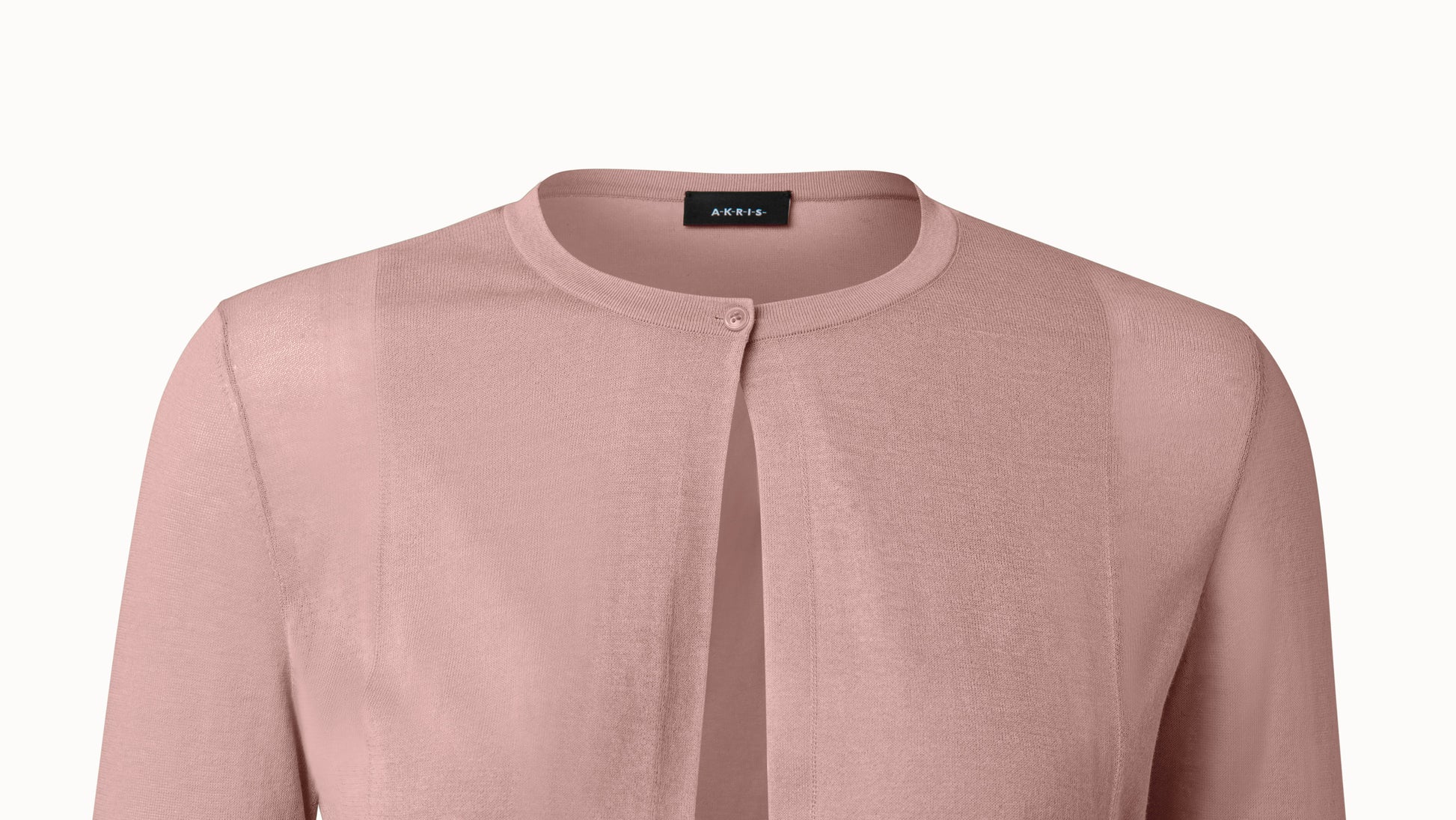 Short Transparent Cotton Blend Knit Cardigan - pink