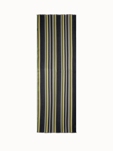 Kaschmir Seiden Schal mit Polychromatic Stripes Druck