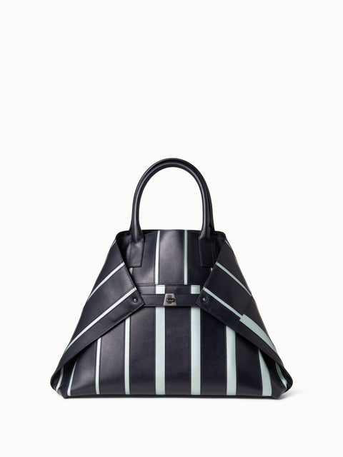 Medium Ai Messenger Tasche aus Screen Stripes Leder