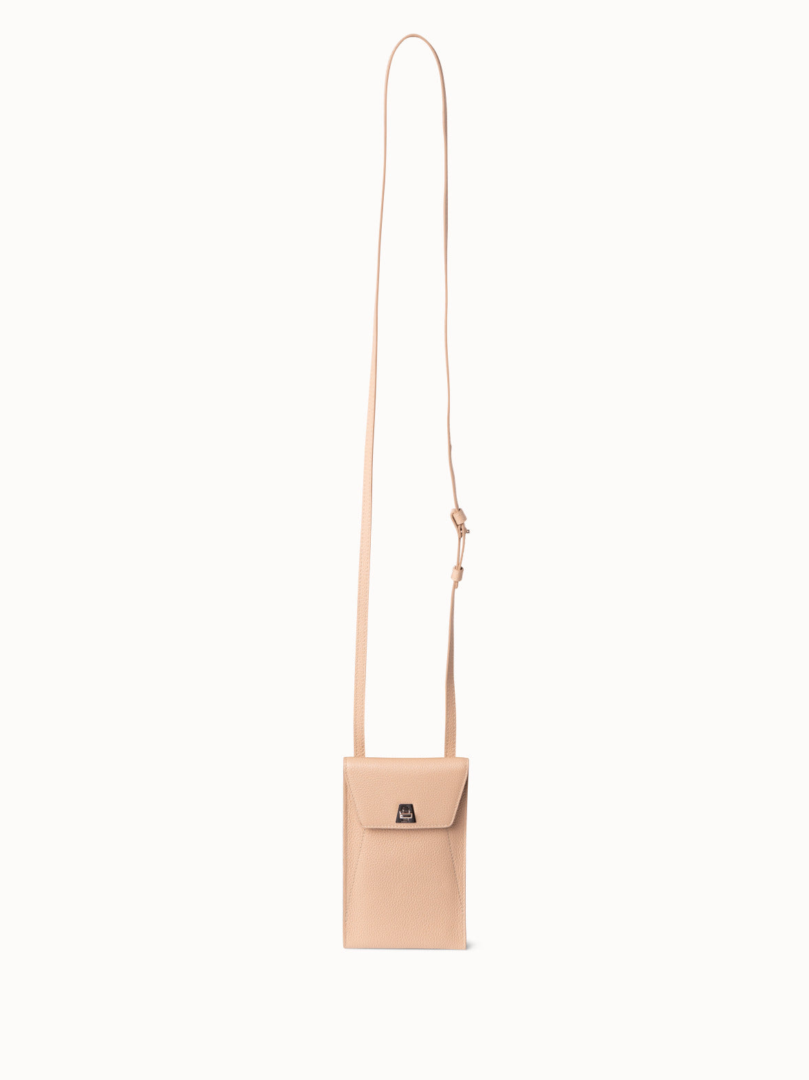 Anouk Phone Pouch in Leather - beige