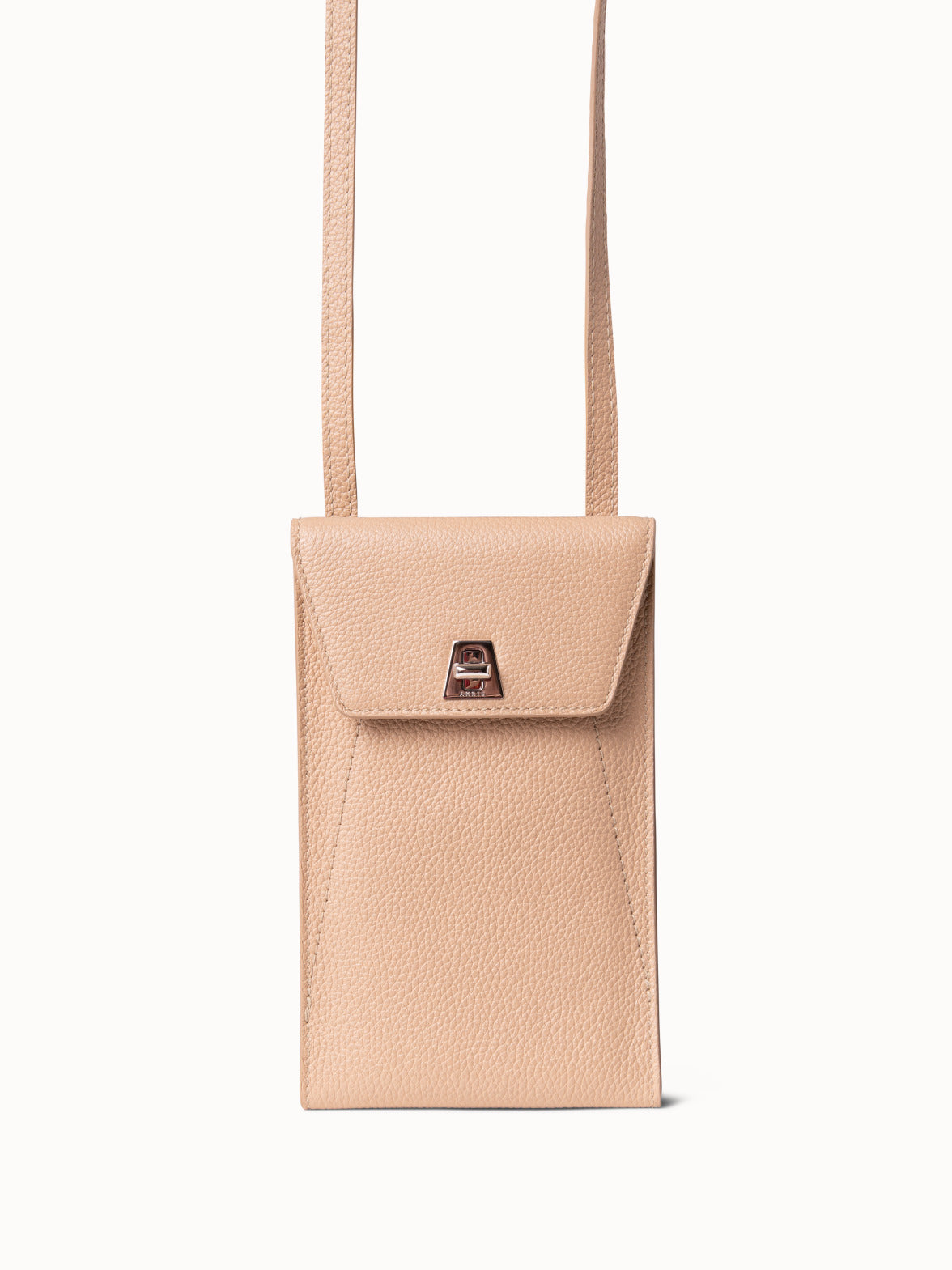 Anouk Phone Pouch in Leather - beige