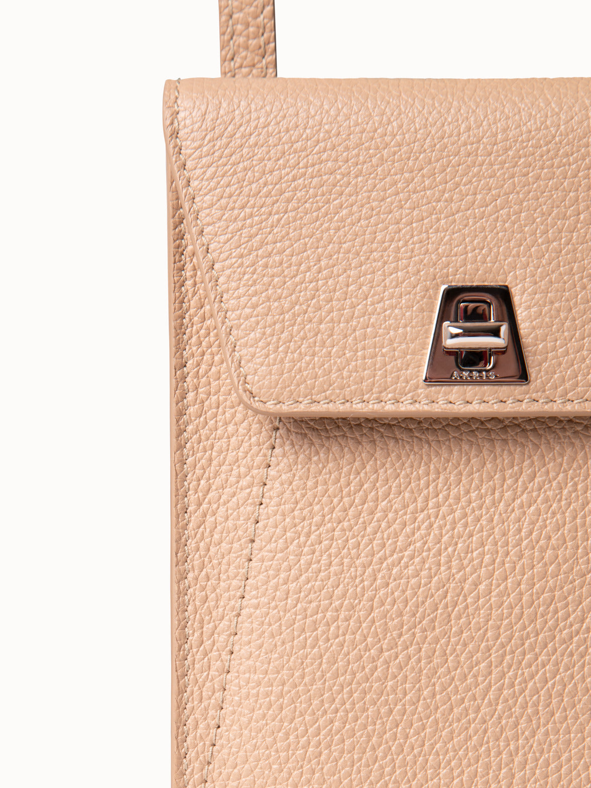 Anouk Phone Pouch in Leather - beige