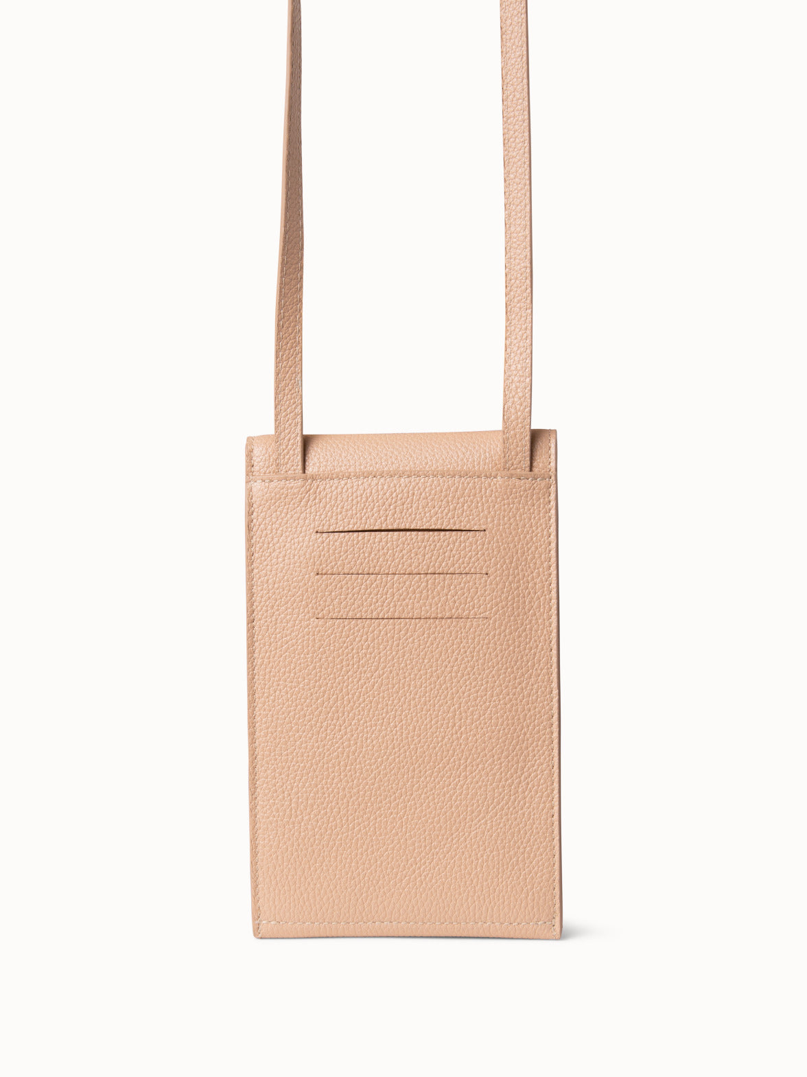 Anouk Phone Pouch in Leather - beige