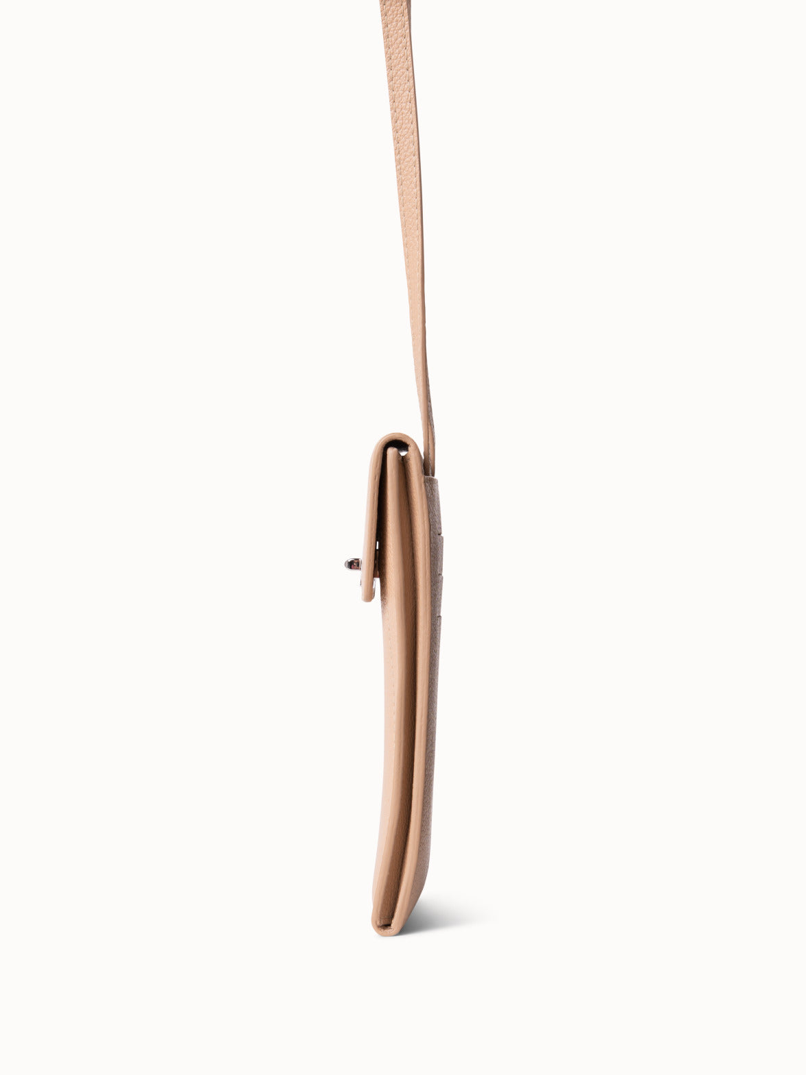 Anouk Phone Pouch in Leather - beige