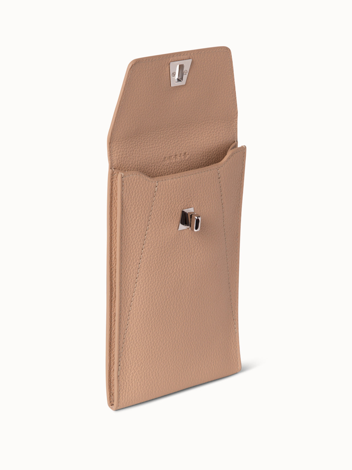 Anouk Phone Pouch in Leather - beige