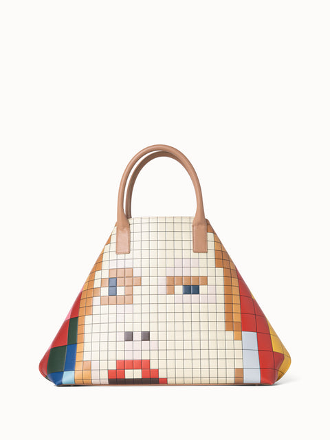 Medium Ai Messenger Bag aus Leder mit 3D Drei Teile Druck