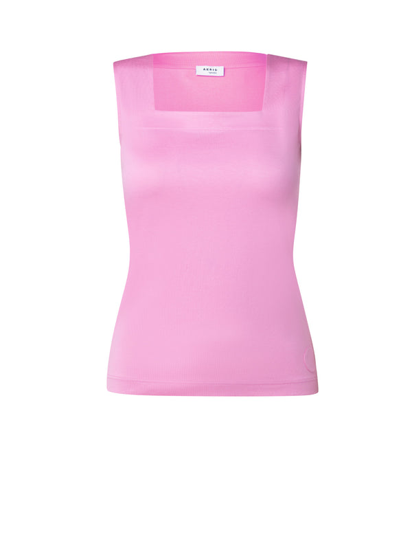 Modal-Stretch Top mit quadratischem Ausschnitt - Rosa