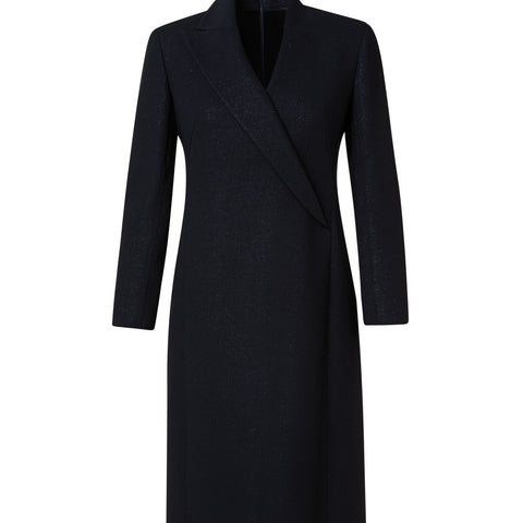 Wool Lurex Double Face Tuxedo Dress