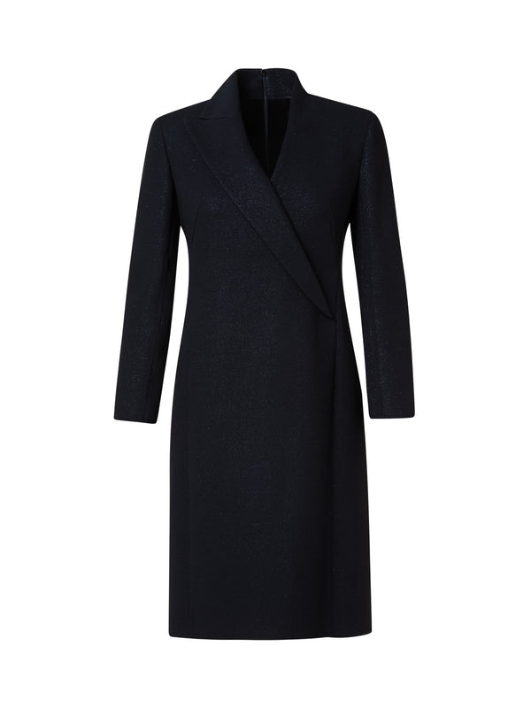 Wool Lurex Double Face Tuxedo Dress