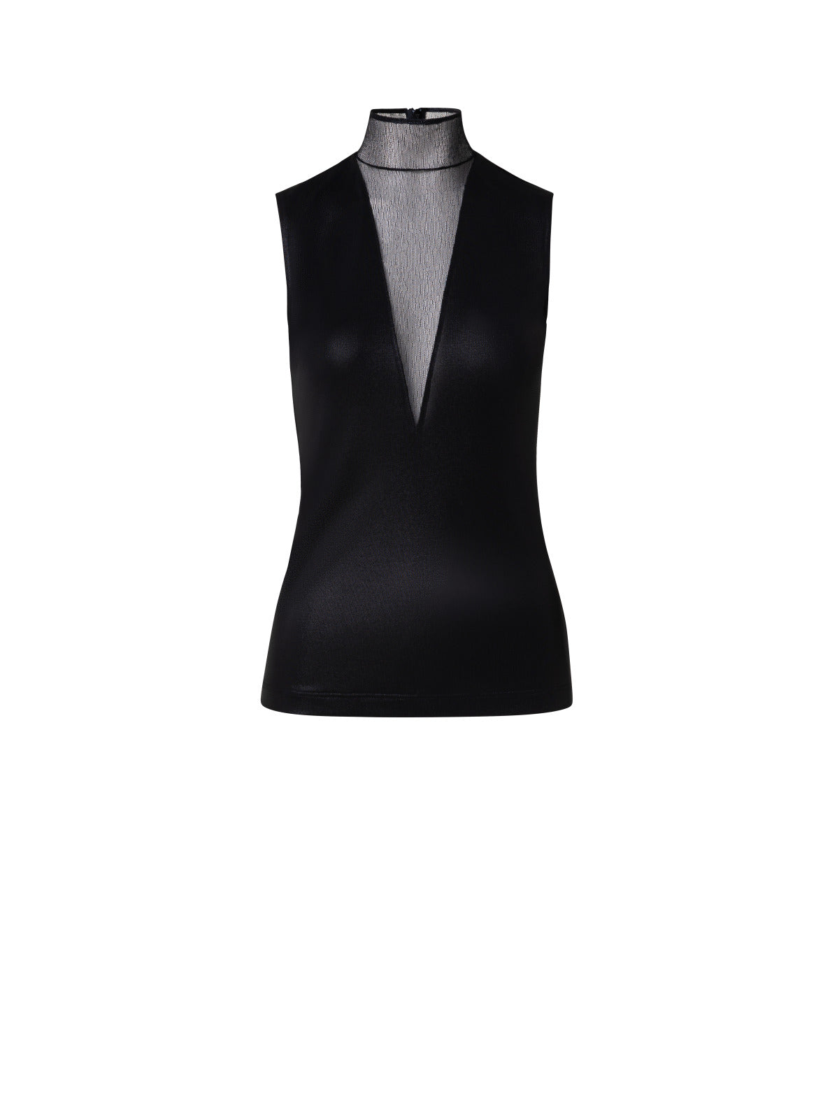 Liquid Jersey Transparent V-Neck Top