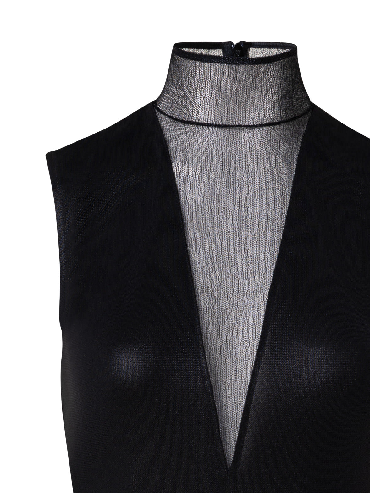 Liquid Jersey Transparent V-Neck Top