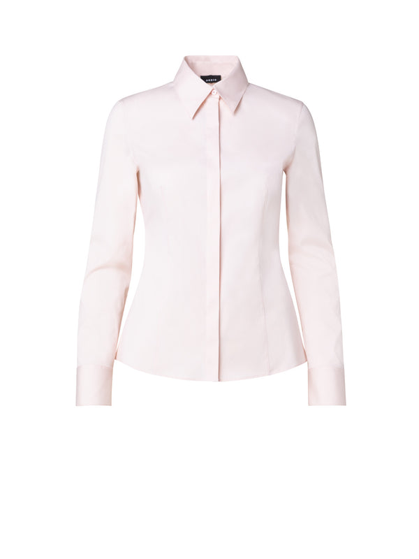 Fitted Cotton Poplin Stretch Blouse
