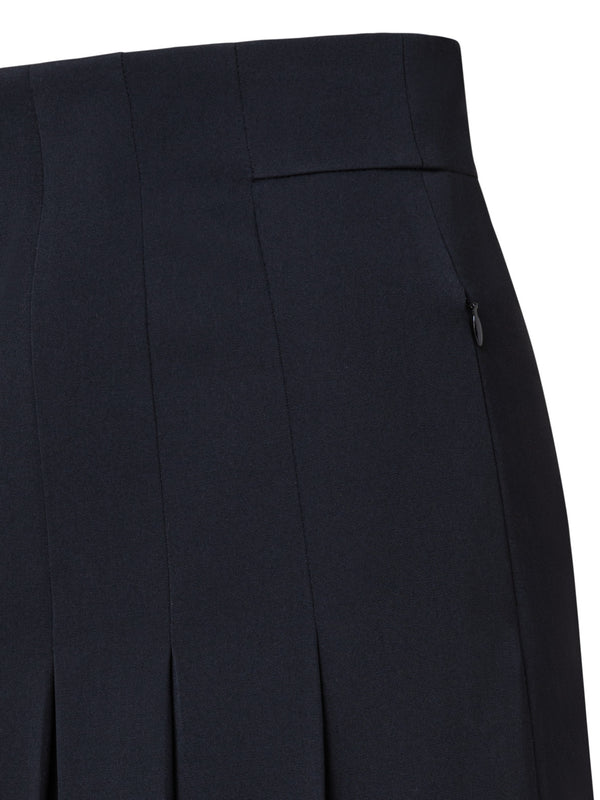 Wool Gabardine Pleated Skirt