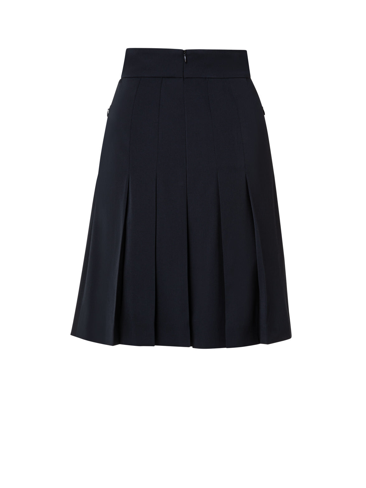 Wool Gabardine Pleated Skirt