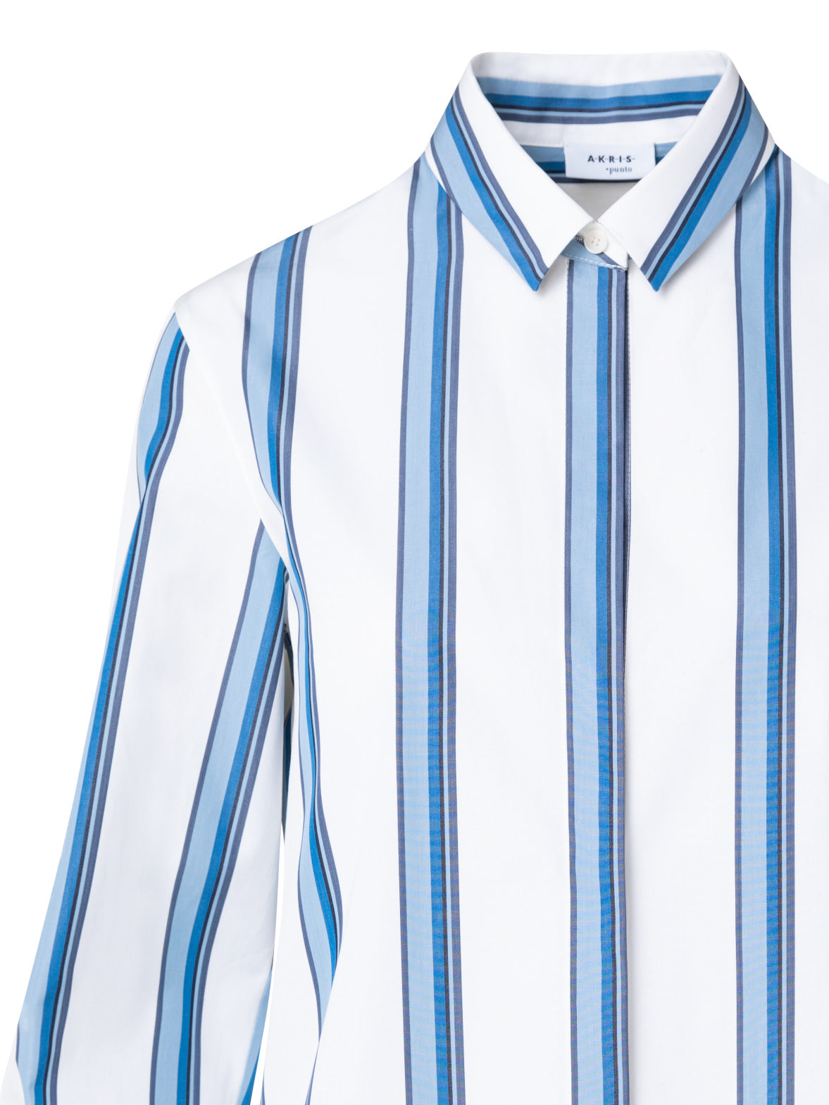 Shirt Blouse In Striped Cotton Popeline