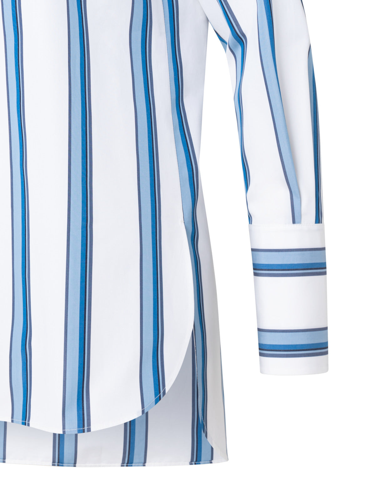 Shirt Blouse In Striped Cotton Popeline