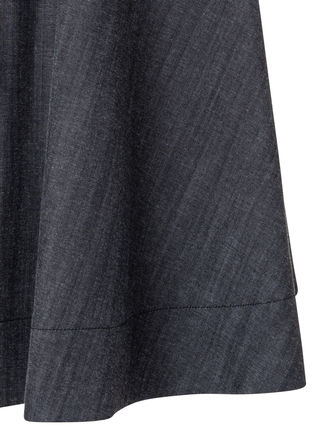 Cotton Denim Full Belted Skirt
