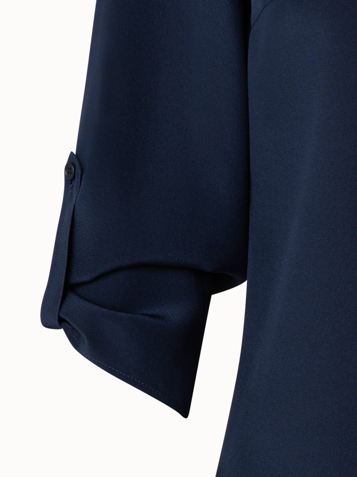Crêpe de Chine Blouse with Layered Stripe Print - navy - multicolor