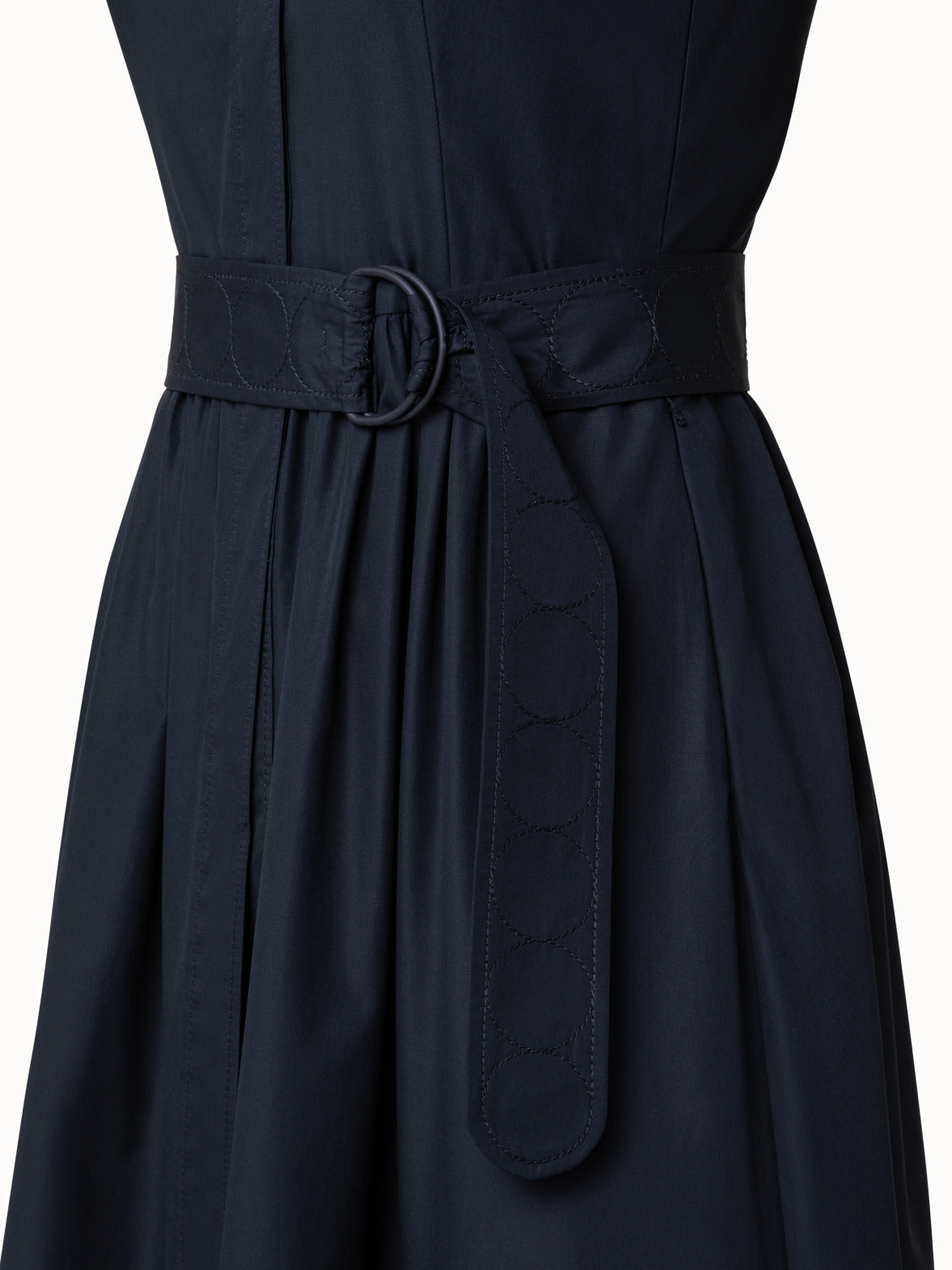 Cotton Poplin Midi Dress - black