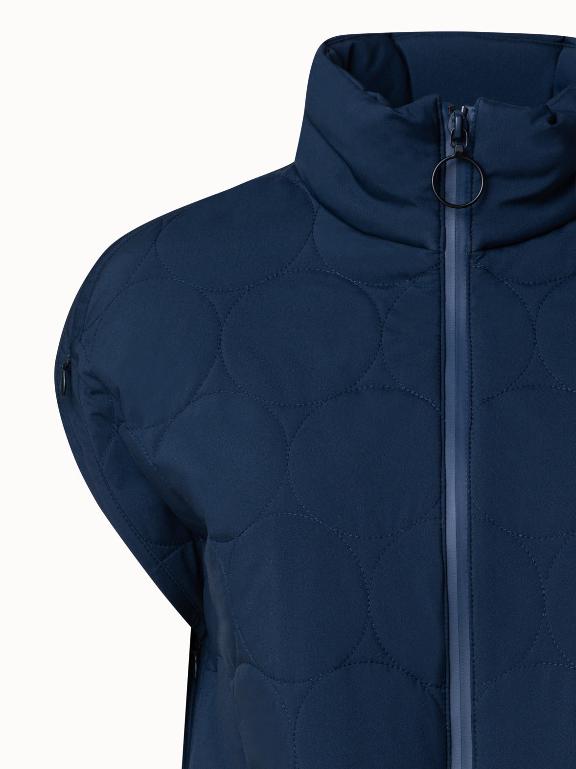 Cape Puffer Jacket with XL Dot Quilt - blue - navy