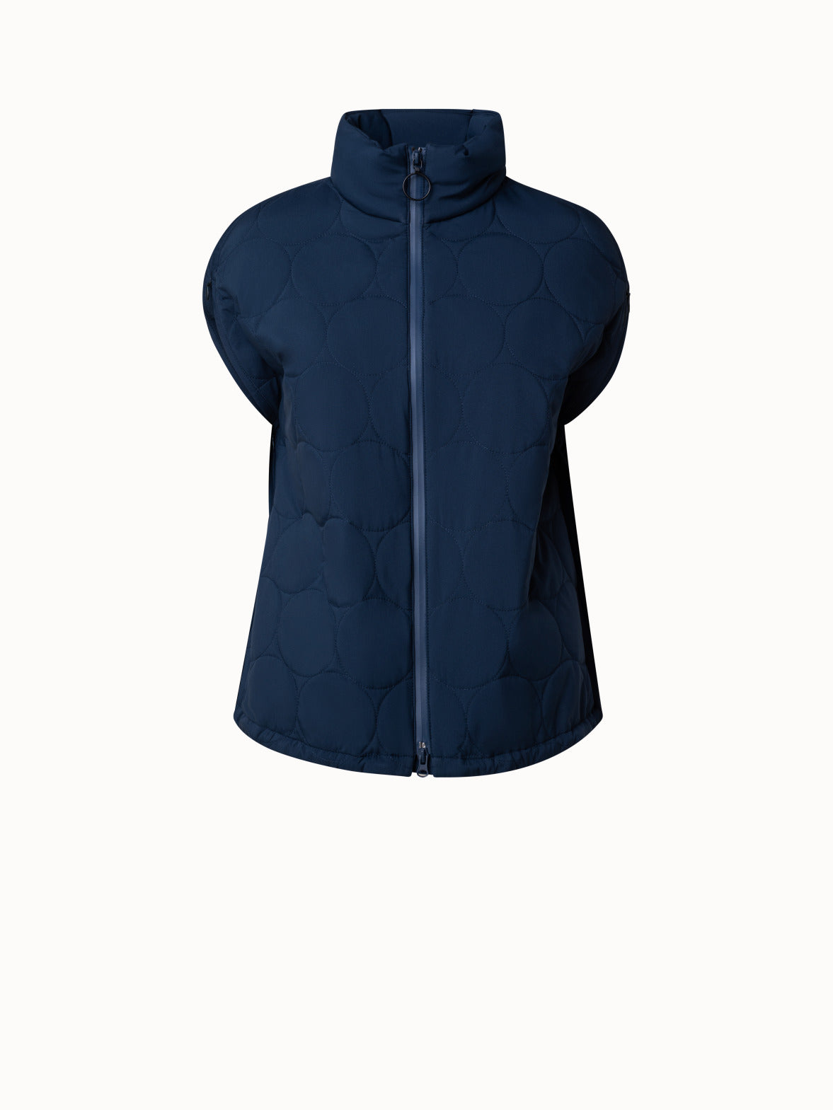 Cape Puffer Jacket with XL Dot Quilt - blue - navy