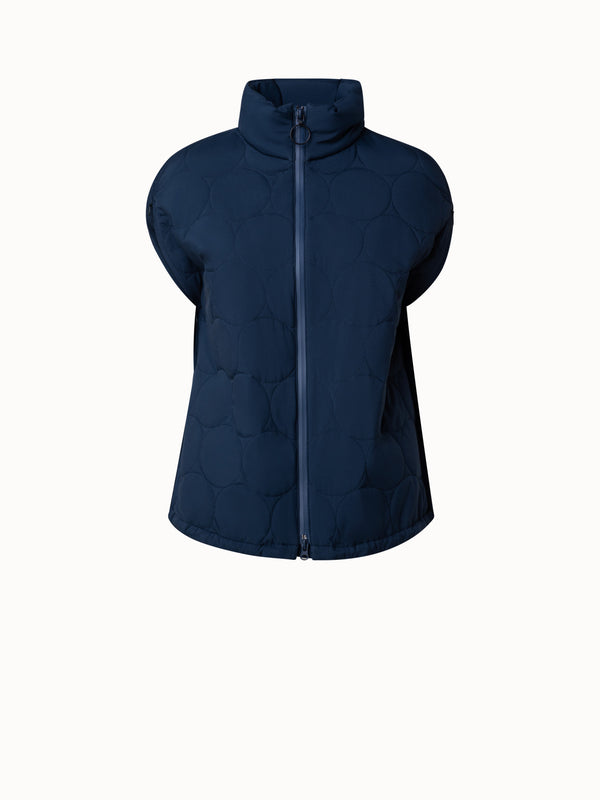 Cape Puffer Jacket with XL Dot Quilt - blue - navy