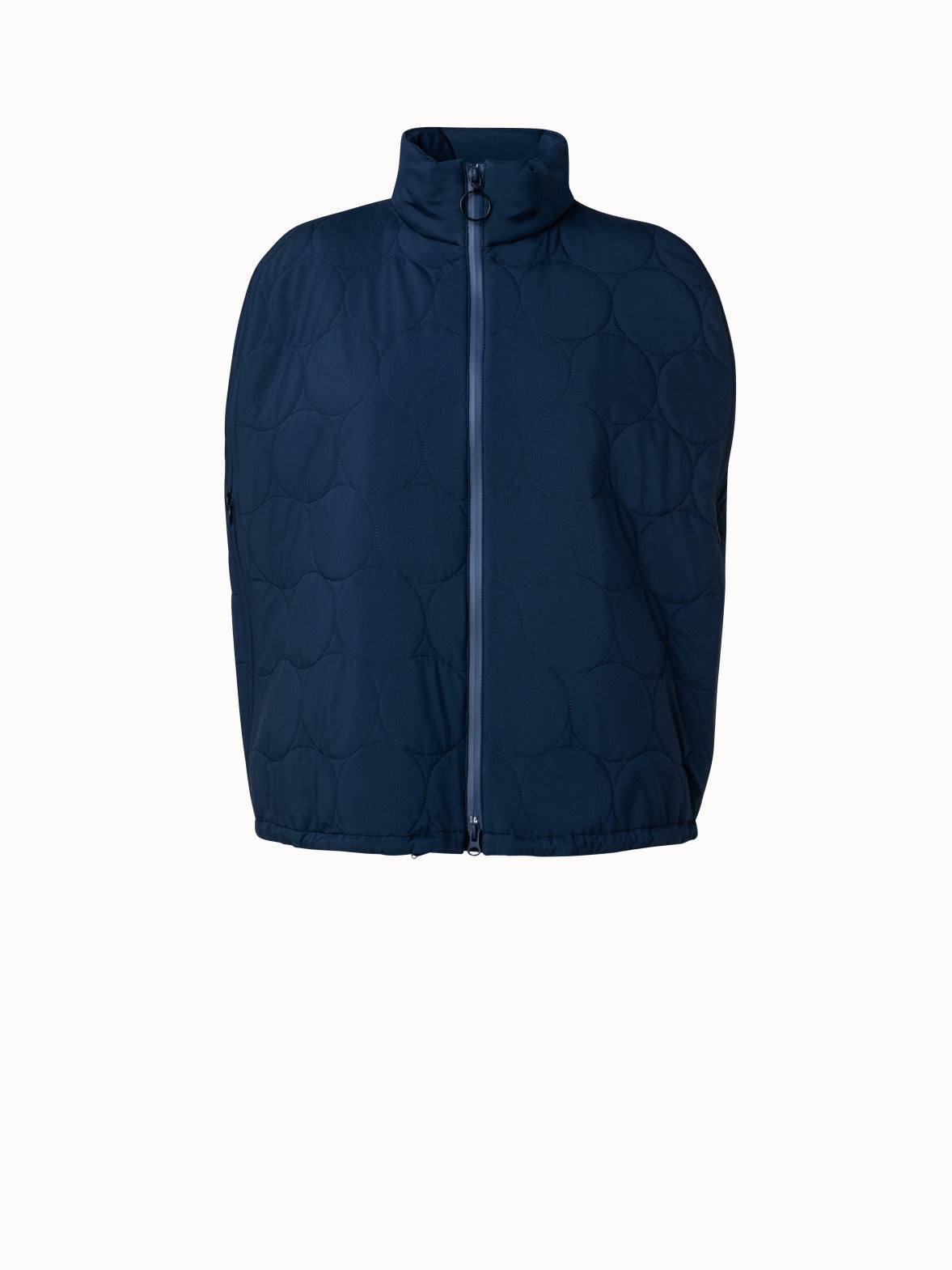 Cape Puffer Jacket with XL Dot Quilt - blue - navy