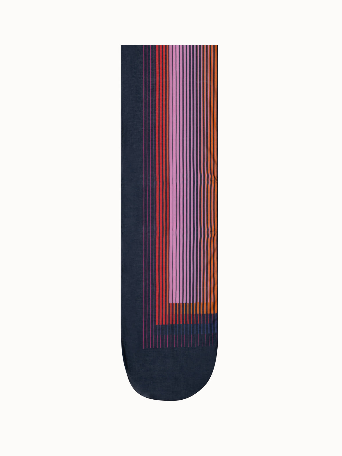Modal Scarf with Layered Stripe Print - navy - multicolor