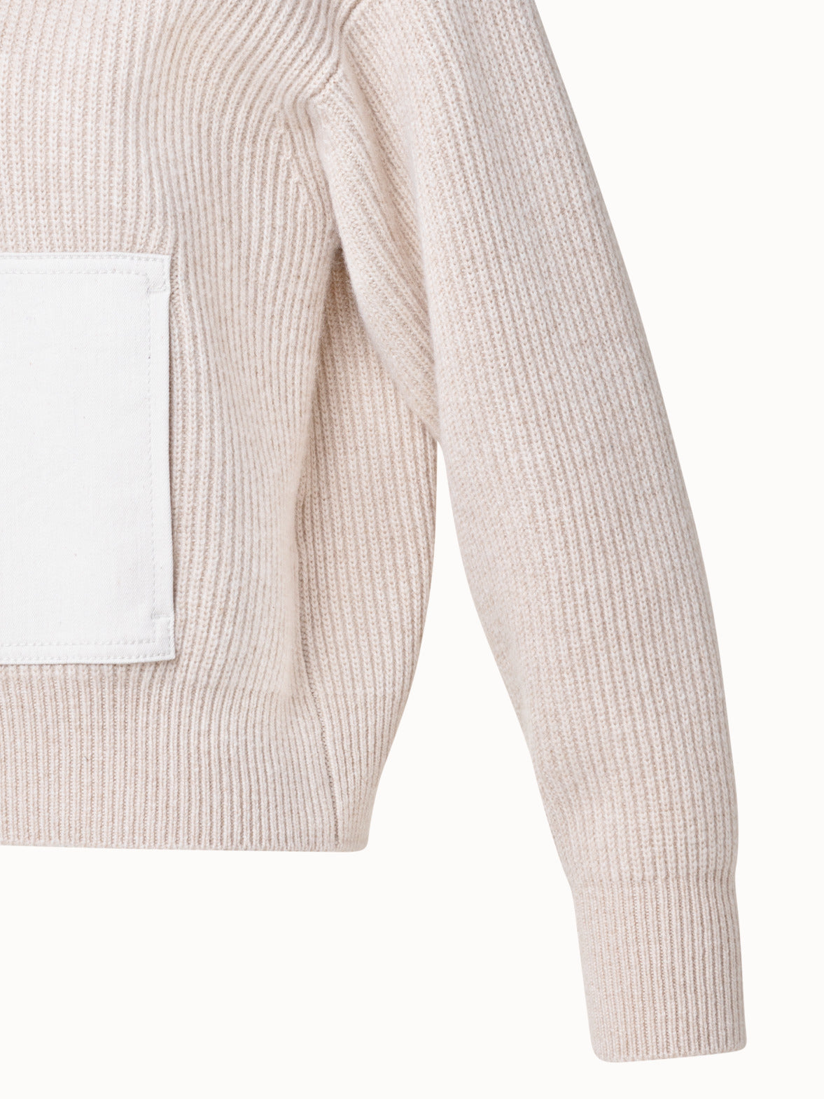 Boxy Cashmere Zip Cardigan - beige