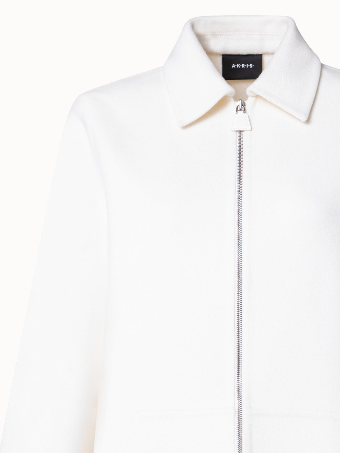 Cashmere Double-Face Short Coat - ecru - white