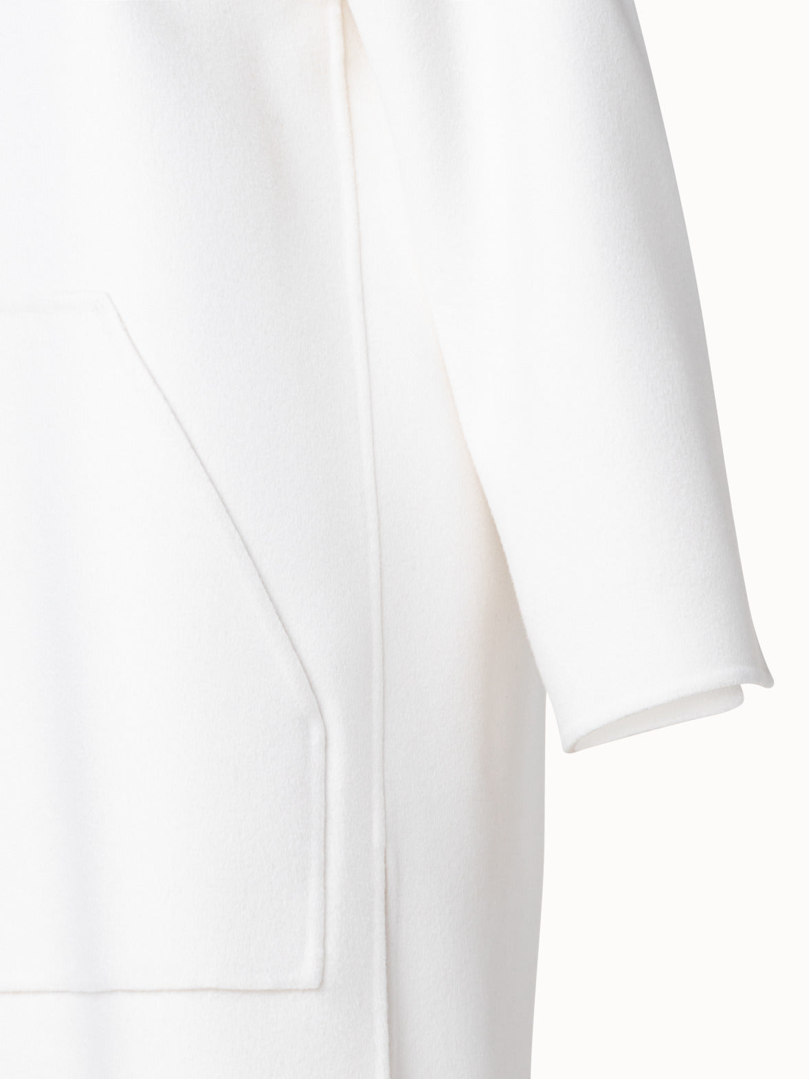 Cashmere Double-Face Short Coat - ecru - white